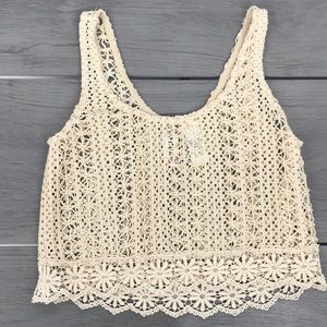 mimi chica crochet cropped tank top small
